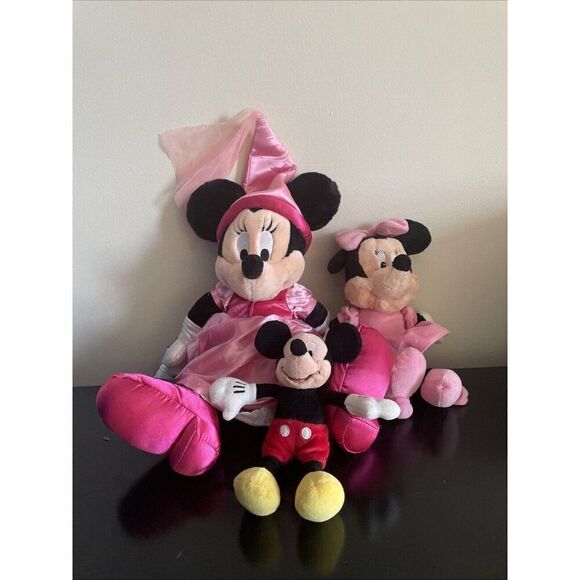 disney Minnie mouse and mickey mouse Plush Bundle of 3 plush stuffed animal - Picture 2 of 5